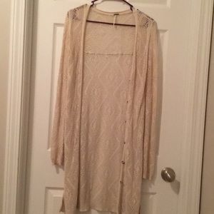 Free People cream color cardigan